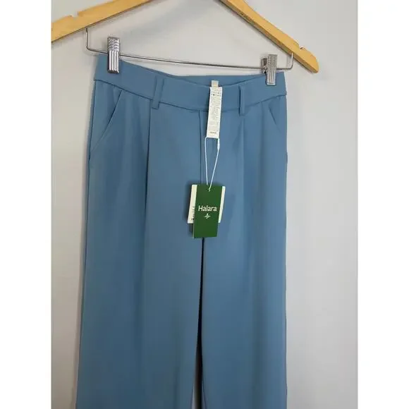 Halara Flex DayStretch High Waisted Pocket Work Flare Pants Light Azure XSP New - Picture 9 of 11